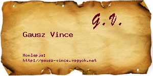 Gausz Vince névjegykártya
